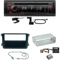 Kenwood KDC-BT450DAB Bluetooth DAB Einbauset für Beetle Jetta Sharan Tiguan T5