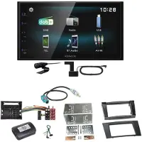 Kenwood DMX-125DAB Bluetooth MP3 USB DAB+ Einbauset für Mercedes W211 CLS W219