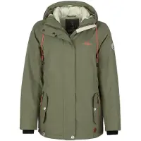 Leitfeuer Damen Funktionsjacke mit Rautenstepp-Futter - Outdoor-Jacke wasserdicht und atmungsaktiv in Khaki Größe 48