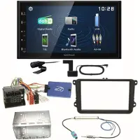 Kenwood DMX129DAB DAB+ Bluetooth USB Einbauset für Golf 5 6 Passat 3C B7 Touran