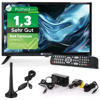Red Opticum Wohnmobil Camping Fernseher LED TV 19 Zoll Opticum LCD DVB S S2 T2 C USB 12 V 230 Volt