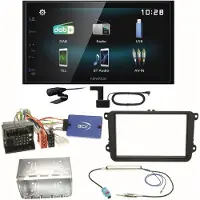Kenwood DMX-125DAB Bluetooth MP3 DAB+ Einbauset für Seat Alhambra Altea XL Leon