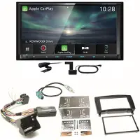 Kenwood DNX-7190DABS Android Auto DAB+ Einbauset für Mercedes CLK W209 Facelift