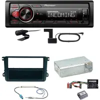 Pioneer MVH-330DAB Bluetooth DAB Einbauset für EOS Polo Caddy Amarok Scirocco