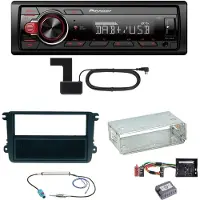 Pioneer MVH-130DAB Digitalradio USB Einbauset für EOS Polo Caddy Amarok Scirocco