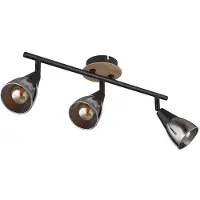 Globo Deckenlampe, Metall, Glas rauchfarben, 3 Flammig, L 42 cm