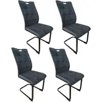 HTI Schwingstuhl Mateo Grau 4er-Set