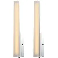 Etc-shop 2er Set LED Wandlampen aus Chrom und Acryl PAUL
