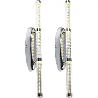 Globo 2er Set LED Wandleuchte, Röhrenförmig, Chrom, klar, H 50 cm