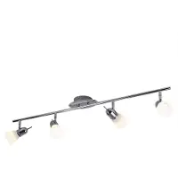 Esto LED Deckenstrahler aus Chrom und Glas, Länge 95 cm