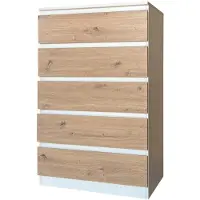 HTI Kommode mit 5 grifflosen Schubladen Thekla Weiß-Artisaneiche
