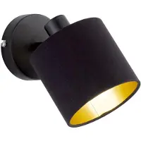 Etc-shop RGB LED Wandstrahler, schwarz-gold, beweglich, H 19 cm, TOMMY