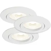 Etc-shop 3er Set LED Einbaustrahler, Metall weiß, D 8,2 cm, KANT
