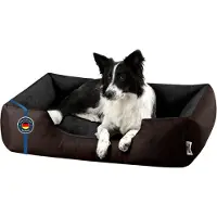 BedDog Hundebett LUPI waschbar,(L) ca. 80x65x18cm,MOCCA (braun/schwarz)