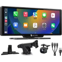 Siltcon CarPlay Display 10,26 Zoll – Wireless Apple CarPlay & Android Auto – Navi Auto – Touchscreen + HD Rückfahrkamera