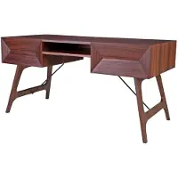 Casa Padrino Luxus Rosenholz Schreibtisch mit 2 Schubladen Braun 150 x 70 x H. 76 cm - Luxus Büromöbel