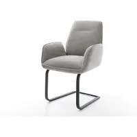 DELIFE Freischwinger Zoa-Flex Strukturstoff Soft Grau Freischwinger flach Schwarz Taschenfederkern