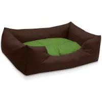 BedDog Hundebett MIMI, Hundesofa,Hundekissen,(L) ca. 80x65x18cm,GREEN-FIELD (braun/grün)