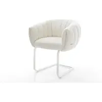 DELIFE Freischwinger Jada-Flex Bouclé Soft Beige Freischwinger flach Weiß Taschenfederkern