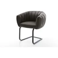 DELIFE Freischwinger Jada-Flex Mikrofaser Anthrazit Vintage Freischwinger flach Schwarz Taschenfederkern