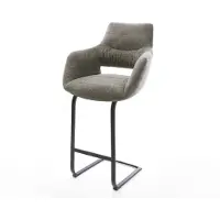 DELIFE Barstuhl Yago-Flex Bouclé Soft Schlamm Freischwinger Flach Metall Schwarz Taschenfederkern