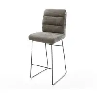 DELIFE Barstuhl Pela-Flex Bouclé Soft Schlamm Kufengestell Metall Schwarz