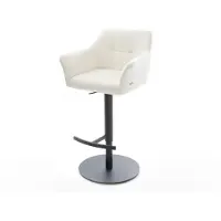 DELIFE Barstuhl Yulo-Flex Bouclé Soft Beige Drehfuß höhenverstellbar Metall Schwarz