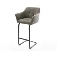 DELIFE Barstuhl Yulo-Flex Bouclé Soft Schlamm Freischwinger Flach Metall Schwarz