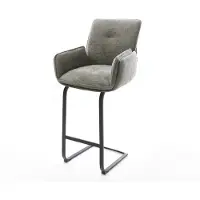DELIFE Barstuhl Nela-Flex Bouclé Soft Schlamm Freischwinger Flach Metall Schwarz