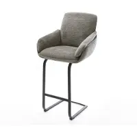 DELIFE Barstuhl Luan-Flex Bouclé Soft Schlamm Freischwinger Flach Metall Schwarz