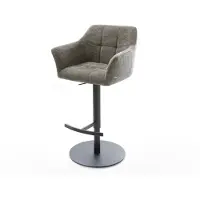 DELIFE Barstuhl Yulo-Flex Bouclé Soft Schlamm Drehfuß höhenverstellbar Metall Schwarz