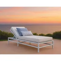Casa Padrino Luxus Gartenliege Grau / Weiß 210 cm - Hotel & Garten Möbel