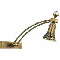 Casa Padrino Luxus Barock Kristall LED Wandleuchte / Leseleuchte Messing mit Patina H. 35 cm