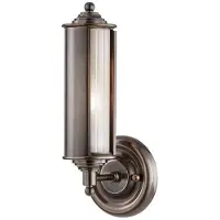 Casa Padrino Luxus Wandleuchte Bronze / Weiß 12,1 x 12,7 x H. 31,1 cm - Luxus Kollektion