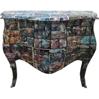 Casa Padrino Barock Kommode Comic Design 100 cm - Handgefertigt aus Massivholz- Limited Edition