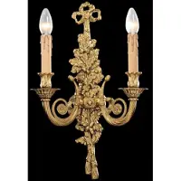Casa Padrino Luxus Barock Doppel Wandleuchte Französisches Gold 32 x 15 x H. 50 cm - Prunkvolle Wandlampe im Barockstil - Barock Leuchten - Luxus Qualität - Italy