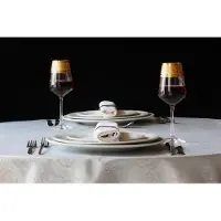 Casa Padrino Luxus Barock Rotweinglas 6er Set Gold Ø 8,5 x H. 24 cm - Handgefertigte und handgravierte Weingläser - Hotel & Restaurant Accessoires - Luxus Qualität