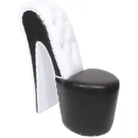 Casa Padrino High Heel Sessel mit Strassteinen in Schwarz / Weiss - Designer Club Sessel - 105 x 40 x 85 cm