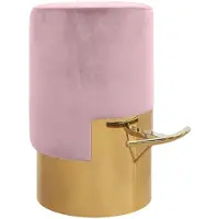 Casa Padrino Luxus Barhocker Rosa / Gold Ø 46 x H. 76 cm - Barmöbel