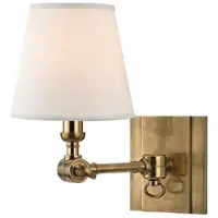 Casa Padrino Luxus Wandleuchte Antik Messing / Weiß 15,2 x 24,1 x H. 25,4 cm - Wandlampe mit Schwenkarm
