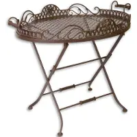 Casa Padrino Jugendstil Garten Tisch Braun Breite 56 cm x H. 66 cm - Art Deco Möbel