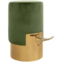 Casa Padrino Luxus Barhocker Moosgrün / Gold Ø 46 x H. 76 cm - Barmöbel
