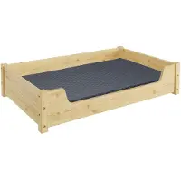 Erst-Holz Hundebett für große Hunde 100x60 Kiefer Tierbett V-30-32-K-100x60Rollrost und Matratze inkl.