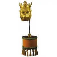 Casa Padrino Luxus Wandleuchte Affenkopf mit Krone Gold / Braun / Grün H. 54 cm