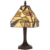 Casa Padrino Luxus Tiffany Hockerleuchte Mehrfarbig 15 x 15 x H. 31 cm - Tiffany Schreibtischleuchte - Tiffany Tischleuchte - Luxus Interior - Luxus Leuchten - Tiffany Leuchten