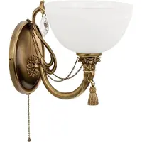 Casa Padrino Luxus Barock Kristall Wandleuchte Messing mit Patina / Weiß H. 25 cm