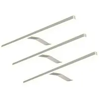 Kalb Material für Möbel kalb | LED Aufbauleuchte Edelstahl warm neutral für Schranklicht Beleuchtung 3er Set warmweiß silbergrau