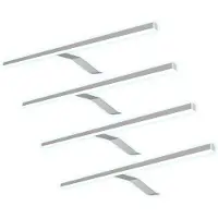 Kalb Material für Möbel kalb | LED Aufbauleuchte Edelstahl warm neutral für Schranklicht Beleuchtung verchromt 4er Set neutralweiß