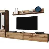 Mirjan 24 Wohnwand Vera I, Stilvoll Wohnzimmer-Set, TV-Schrank, Modern Mediawand (Wotan, ohne Beleuchtung)