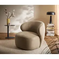 DELIFE Loungesessel Pulo 80x80 cm Mikrofaser Beige Vintage